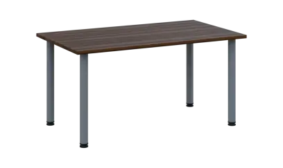 CRTR 140 jídelní stůl, kovová podnož stříbrná, deska 25 mm, 1394x800 mm, ořech královský